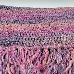 Scarf With Fringe Pink & Purple #1343
